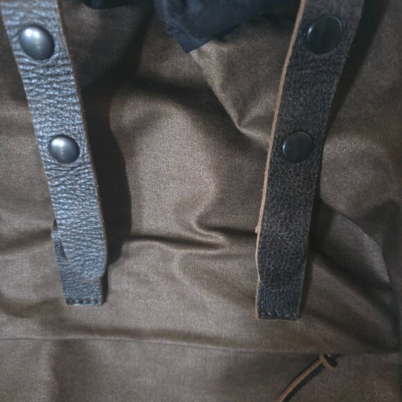 Handcrafted Brown Waxed Canvas Backpack with Leather Trim – Vintage Rucksack - Picture 7 of 8